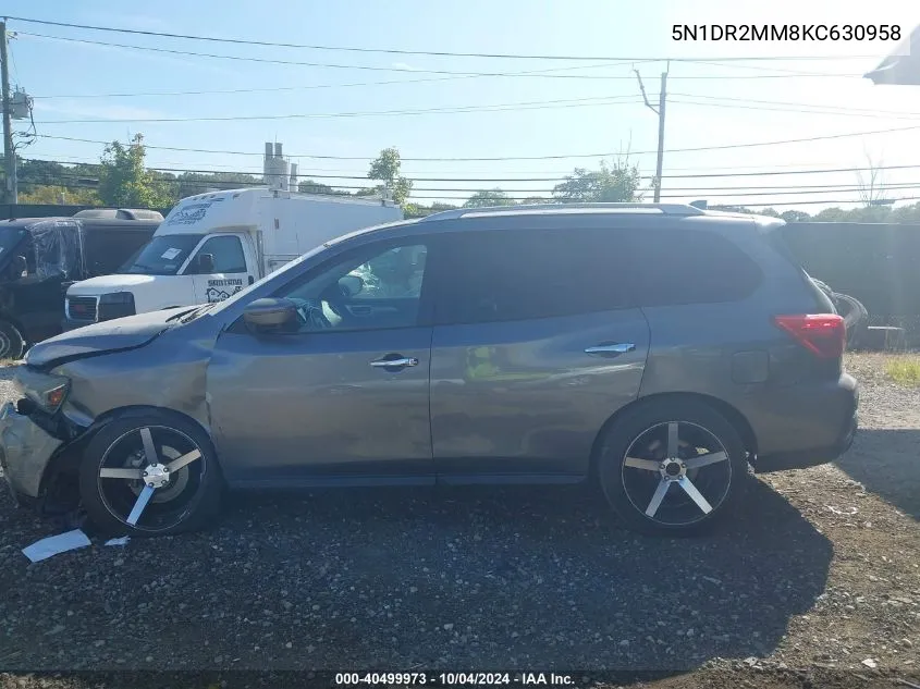 2019 Nissan Pathfinder Sl VIN: 5N1DR2MM8KC630958 Lot: 40499973