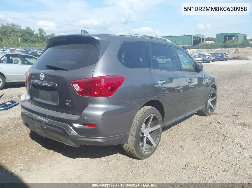 2019 Nissan Pathfinder Sl VIN: 5N1DR2MM8KC630958 Lot: 40499973