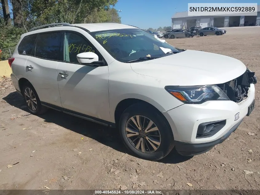 2019 Nissan Pathfinder S/Sl/Sv/Platinum VIN: 5N1DR2MMXKC592889 Lot: 40545524