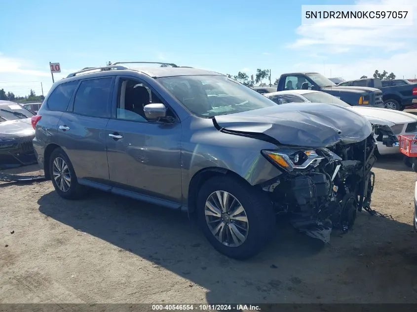 2019 Nissan Pathfinder S VIN: 5N1DR2MN0KC597057 Lot: 40546554