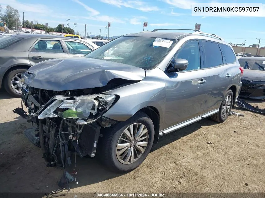 2019 Nissan Pathfinder S VIN: 5N1DR2MN0KC597057 Lot: 40546554