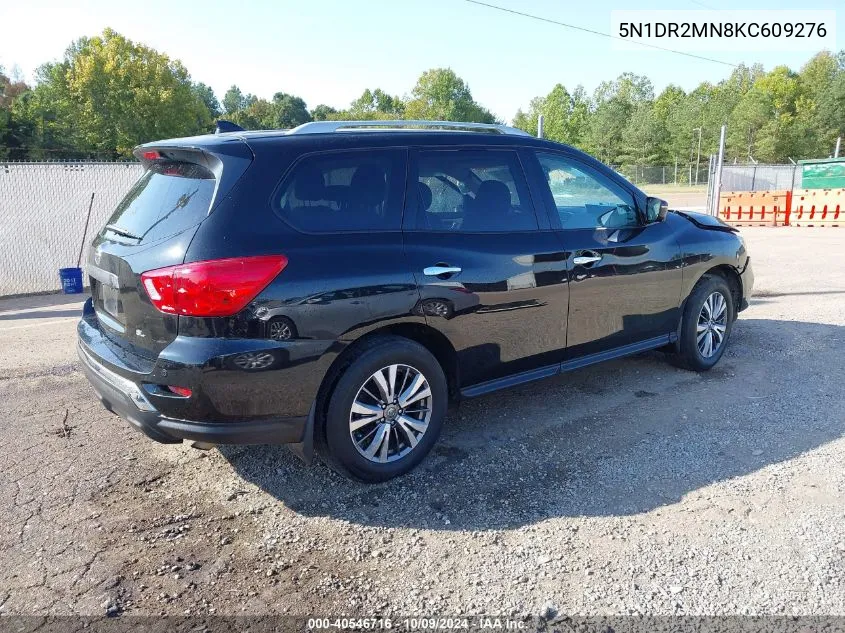 2019 Nissan Pathfinder Sl VIN: 5N1DR2MN8KC609276 Lot: 40546716