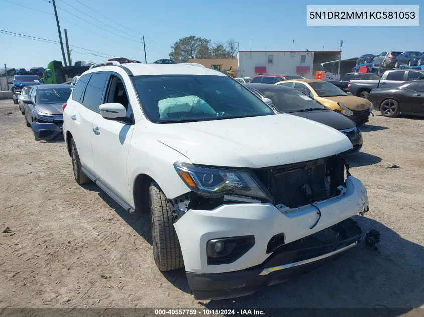 2019 Nissan Pathfinder Sv VIN: 5N1DR2MM1KC581053 Lot: 40557759