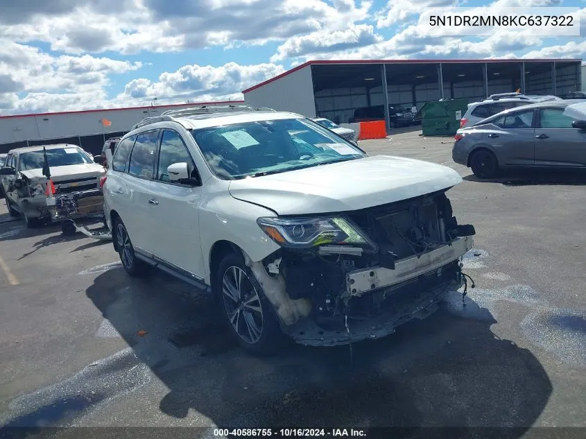 2019 Nissan Pathfinder Platinum VIN: 5N1DR2MN8KC637322 Lot: 40586755