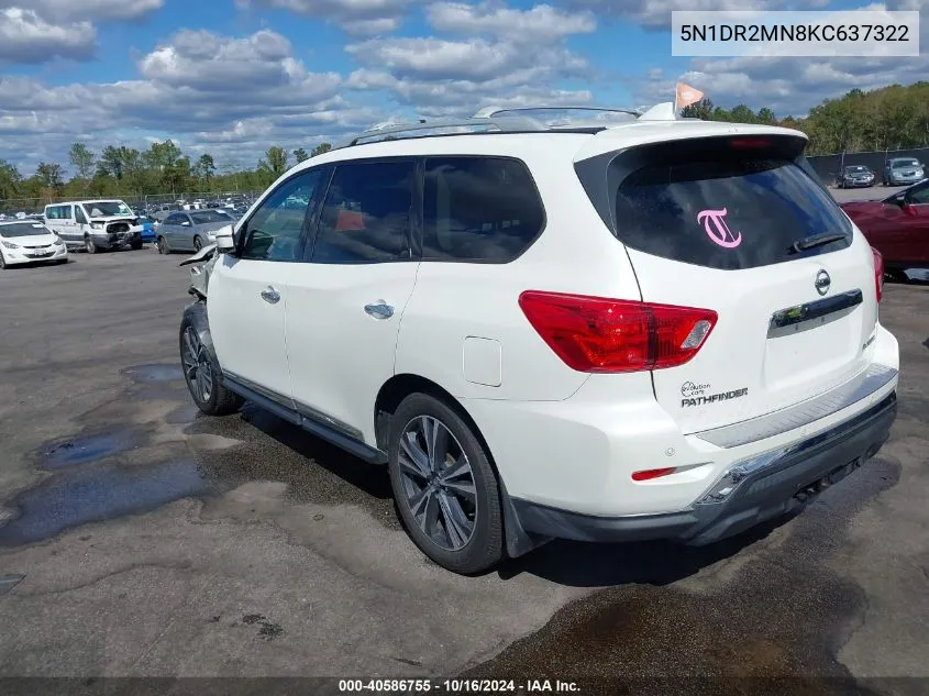 2019 Nissan Pathfinder Platinum VIN: 5N1DR2MN8KC637322 Lot: 40586755