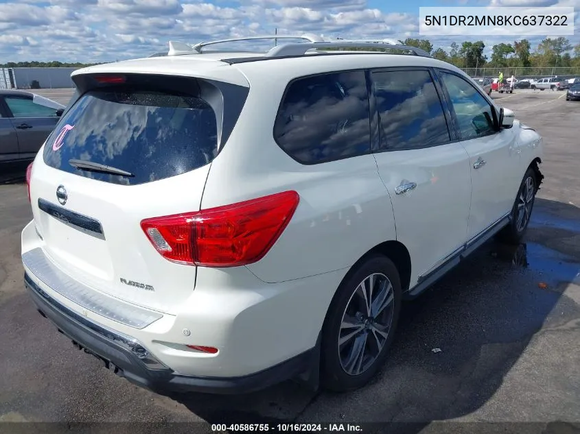 2019 Nissan Pathfinder Platinum VIN: 5N1DR2MN8KC637322 Lot: 40586755