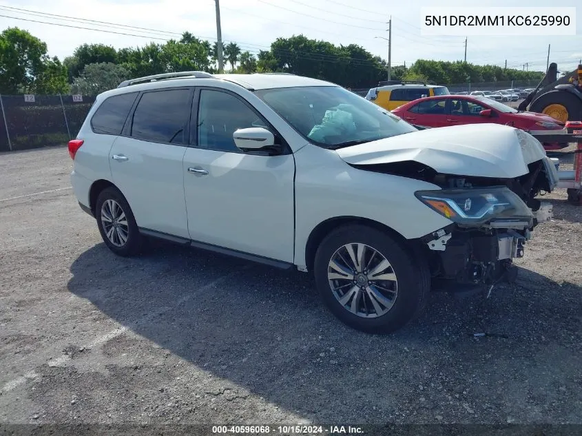 2019 Nissan Pathfinder Sl VIN: 5N1DR2MM1KC625990 Lot: 40596068