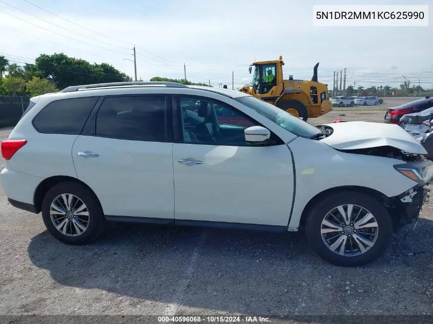 2019 Nissan Pathfinder Sl VIN: 5N1DR2MM1KC625990 Lot: 40596068