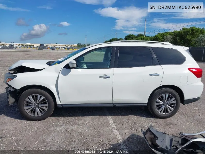 2019 Nissan Pathfinder Sl VIN: 5N1DR2MM1KC625990 Lot: 40596068