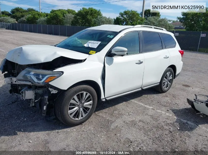 2019 Nissan Pathfinder Sl VIN: 5N1DR2MM1KC625990 Lot: 40596068