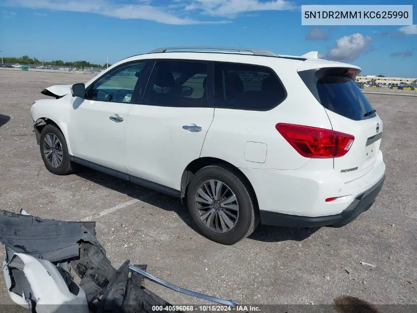 2019 Nissan Pathfinder Sl VIN: 5N1DR2MM1KC625990 Lot: 40596068