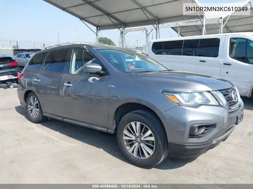 2019 Nissan Pathfinder Sl VIN: 5N1DR2MN3KC610349 Lot: 40596465