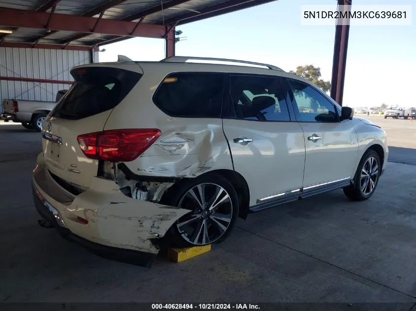 2019 Nissan Pathfinder Platinum VIN: 5N1DR2MM3KC639681 Lot: 40628494