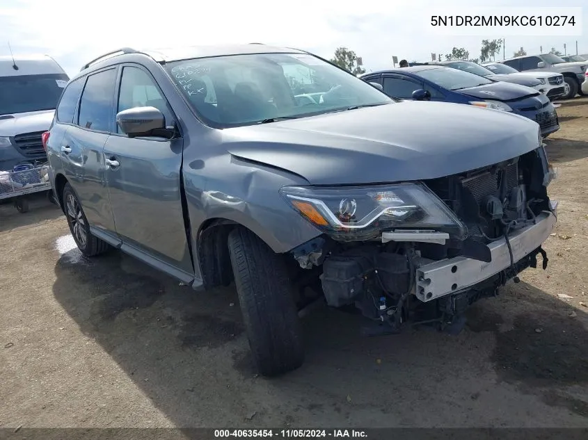 2019 Nissan Pathfinder Sl VIN: 5N1DR2MN9KC610274 Lot: 40635454