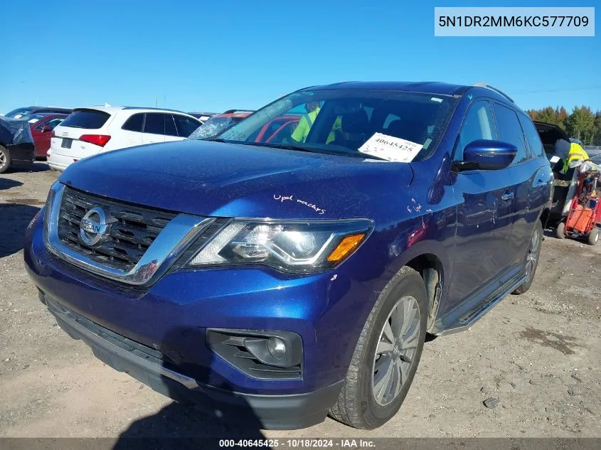 2019 Nissan Pathfinder Sv VIN: 5N1DR2MM6KC577709 Lot: 40645425