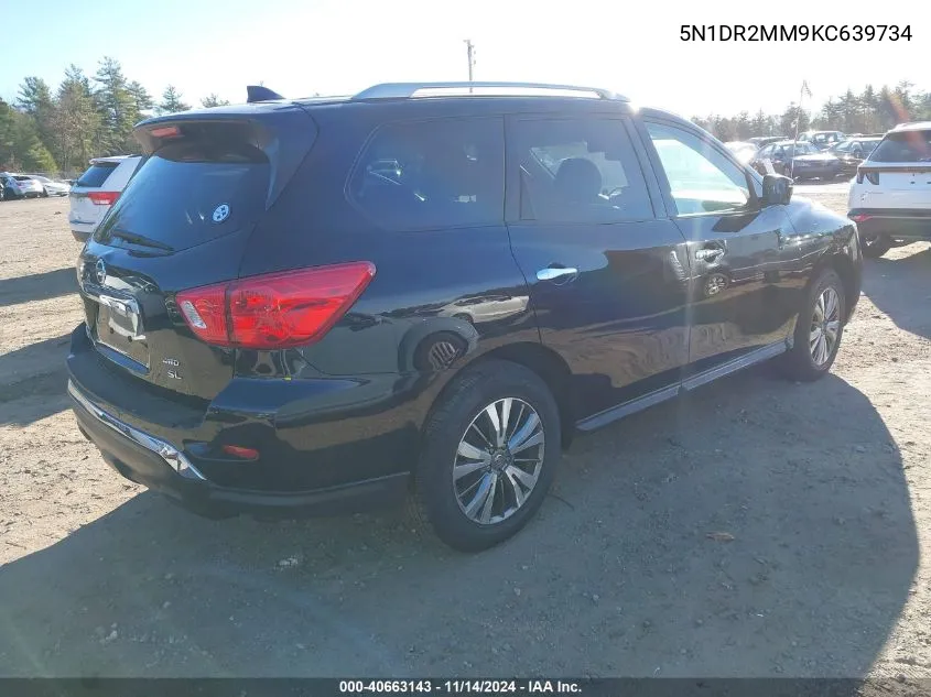 2019 Nissan Pathfinder Sl VIN: 5N1DR2MM9KC639734 Lot: 40663143