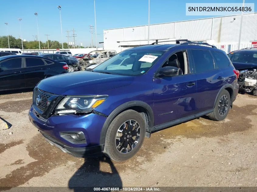 2019 Nissan Pathfinder Sv VIN: 5N1DR2MN3KC654836 Lot: 40674668