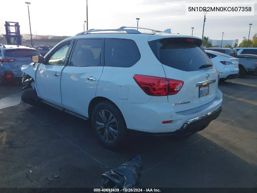 2019 Nissan Pathfinder Sv VIN: 5N1DR2MN0KC607358 Lot: 40693439