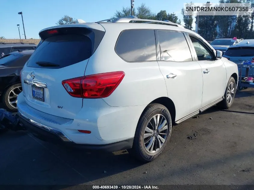 2019 Nissan Pathfinder Sv VIN: 5N1DR2MN0KC607358 Lot: 40693439