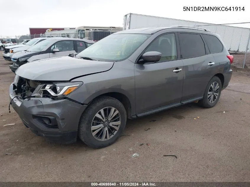 2019 Nissan Pathfinder Sl VIN: 5N1DR2MN9KC641914 Lot: 40698840