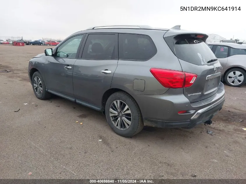 2019 Nissan Pathfinder Sl VIN: 5N1DR2MN9KC641914 Lot: 40698840