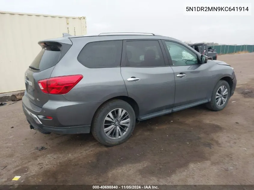 2019 Nissan Pathfinder Sl VIN: 5N1DR2MN9KC641914 Lot: 40698840