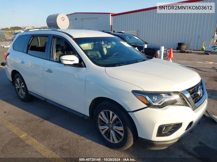 2019 Nissan Pathfinder Sl VIN: 5N1DR2MN1KC603612 Lot: 40720148