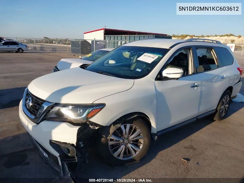 2019 Nissan Pathfinder Sl VIN: 5N1DR2MN1KC603612 Lot: 40720148