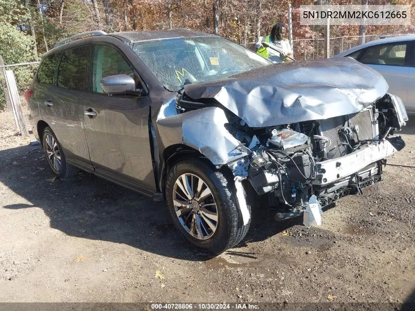 2019 Nissan Pathfinder Sl VIN: 5N1DR2MM2KC612665 Lot: 40728806