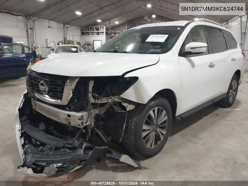 2019 Nissan Pathfinder Sv VIN: 5N1DR2MM3KC624744 Lot: 40729529