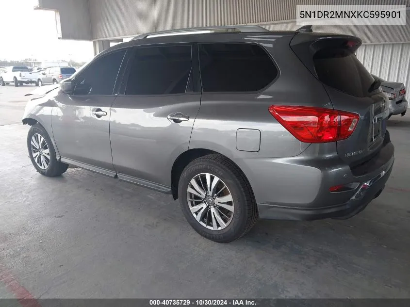 2019 Nissan Pathfinder Sv VIN: 5N1DR2MNXKC595901 Lot: 40735729