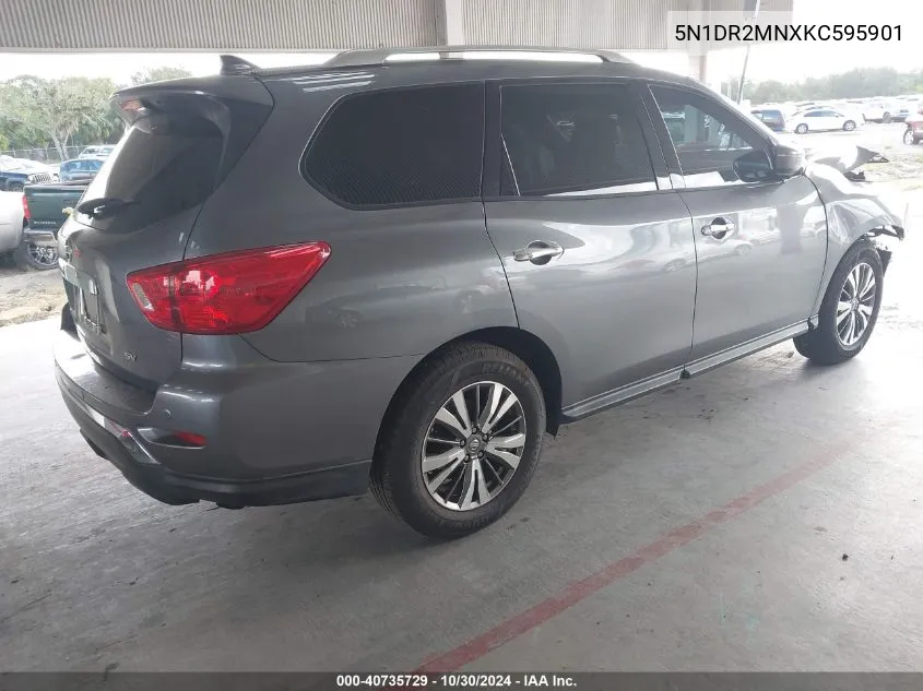 2019 Nissan Pathfinder Sv VIN: 5N1DR2MNXKC595901 Lot: 40735729