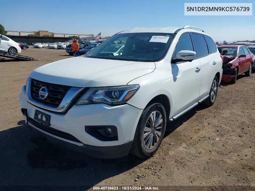 2019 Nissan Pathfinder Sl VIN: 5N1DR2MN9KC576739 Lot: 40736623