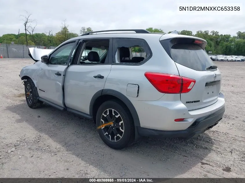 2019 Nissan Pathfinder Sv VIN: 5N1DR2MNXKC653358 Lot: 40760955