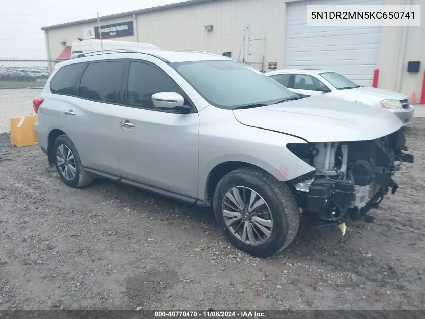 2019 Nissan Pathfinder Sv VIN: 5N1DR2MN5KC650741 Lot: 40770470