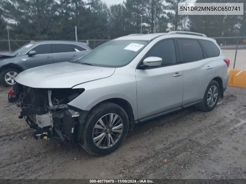 2019 Nissan Pathfinder Sv VIN: 5N1DR2MN5KC650741 Lot: 40770470