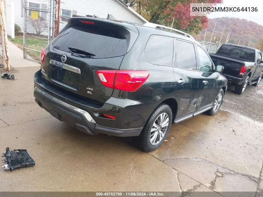 2019 Nissan Pathfinder Sl VIN: 5N1DR2MM3KC644136 Lot: 40782799