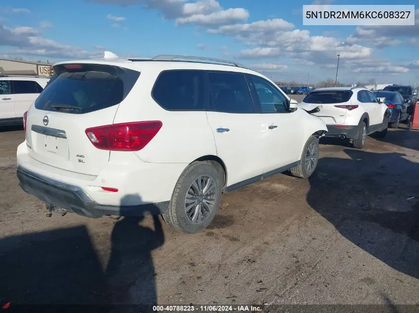 2019 Nissan Pathfinder Sl VIN: 5N1DR2MM6KC608327 Lot: 40788223