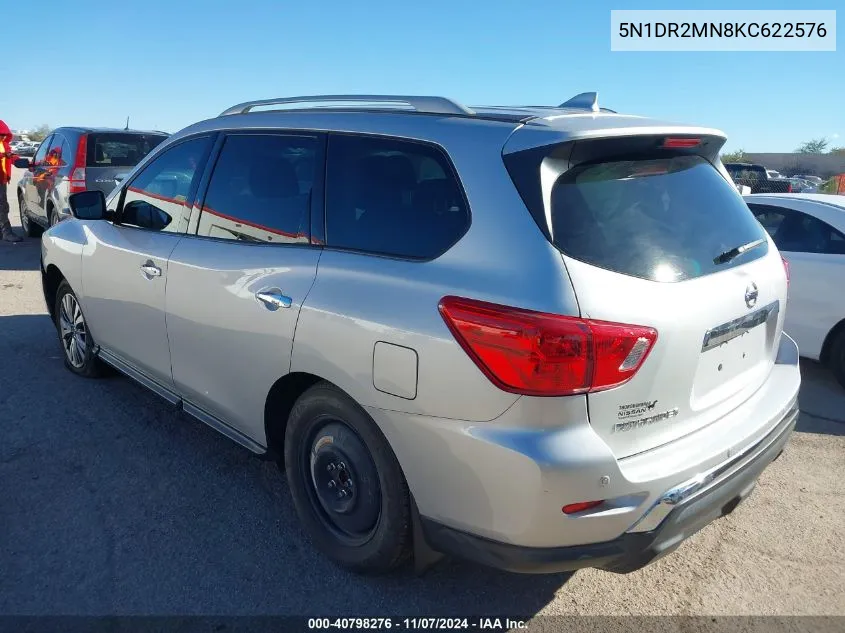 2019 Nissan Pathfinder S VIN: 5N1DR2MN8KC622576 Lot: 40798276