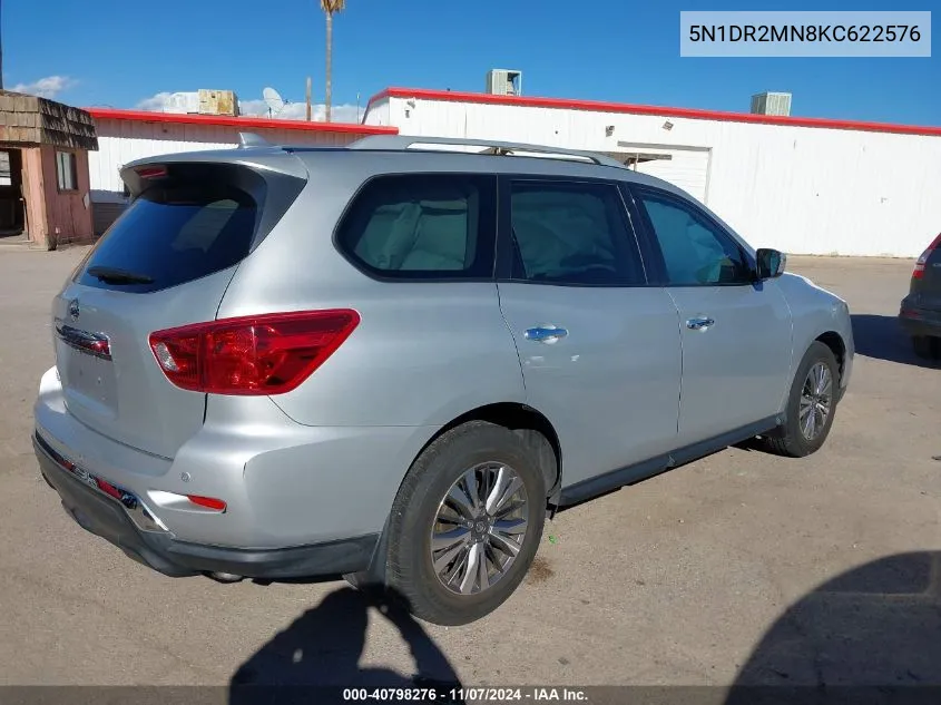 2019 Nissan Pathfinder S VIN: 5N1DR2MN8KC622576 Lot: 40798276