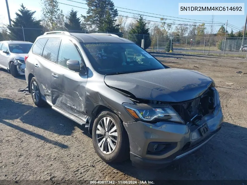 2019 Nissan Pathfinder Sv VIN: 5N1DR2MM4KC614692 Lot: 40817342