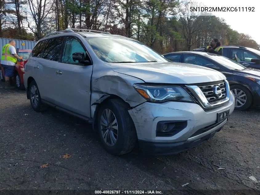 2019 Nissan Pathfinder S VIN: 5N1DR2MM2KC611192 Lot: 40826797