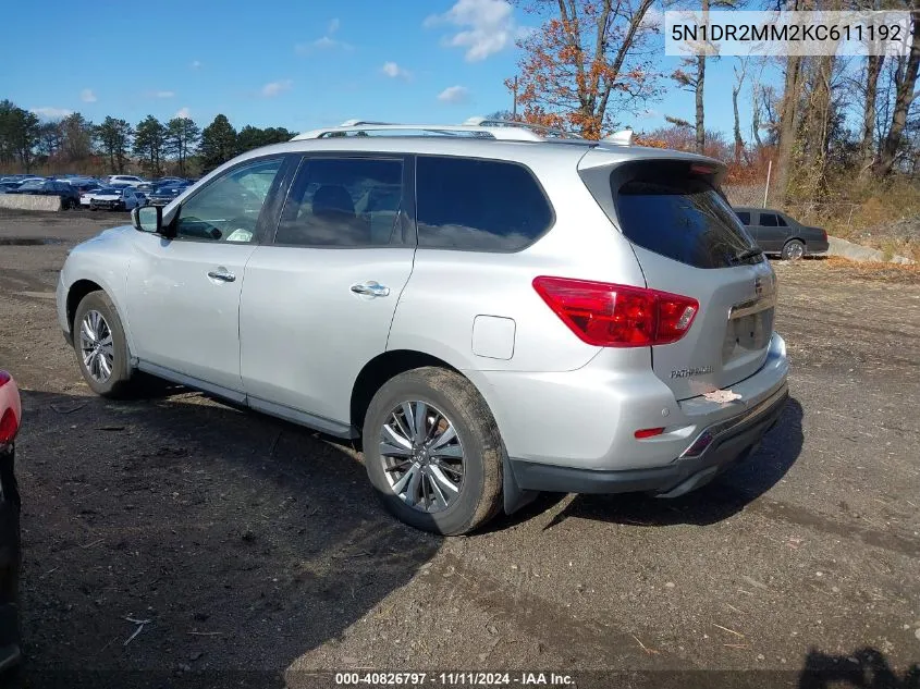 2019 Nissan Pathfinder S VIN: 5N1DR2MM2KC611192 Lot: 40826797