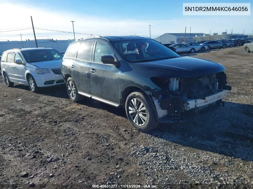 2019 Nissan Pathfinder Sl VIN: 5N1DR2MM4KC646056 Lot: 40831277