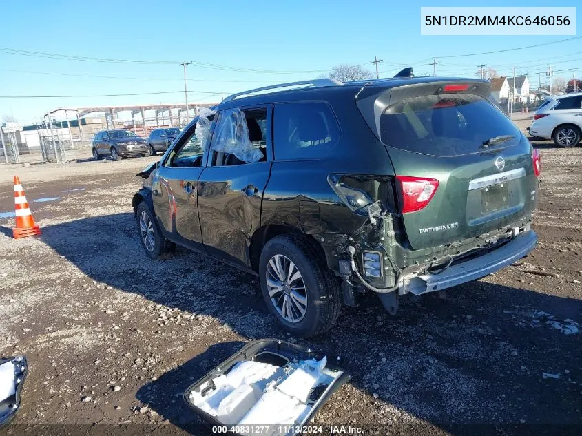 2019 Nissan Pathfinder Sl VIN: 5N1DR2MM4KC646056 Lot: 40831277