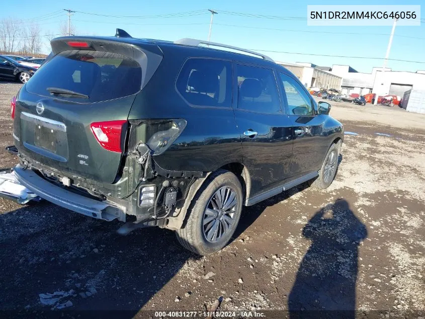 2019 Nissan Pathfinder Sl VIN: 5N1DR2MM4KC646056 Lot: 40831277