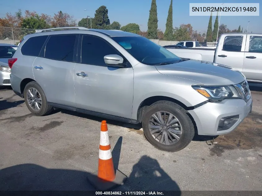 2019 Nissan Pathfinder Sv VIN: 5N1DR2MN2KC619480 Lot: 40834862