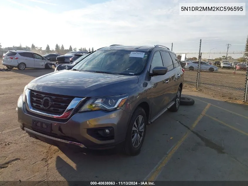 2019 Nissan Pathfinder Sv VIN: 5N1DR2MM2KC596595 Lot: 40838063