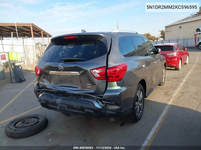 2019 Nissan Pathfinder Sv VIN: 5N1DR2MM2KC596595 Lot: 40838063