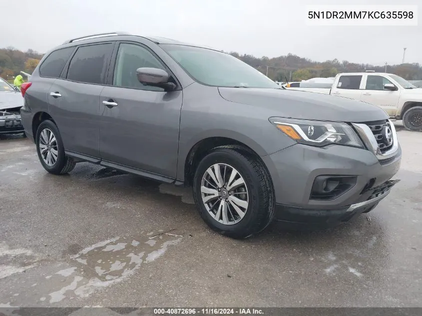 2019 Nissan Pathfinder Sl VIN: 5N1DR2MM7KC635598 Lot: 40872696